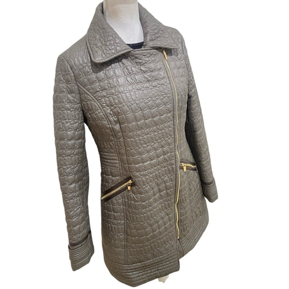 Via Spiga diamond quilted Walker zip up jacket skim latte lightweight medium - Picture 3 of 12
